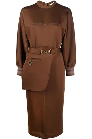 Fendi Vestido midi con cinturón