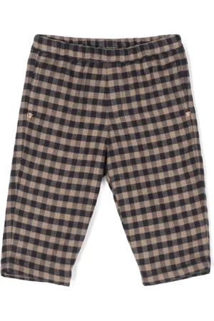 VERSACE Pantalones de franela con motivo de cuadros