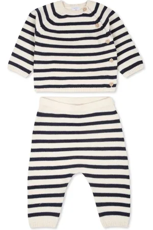 Petit Bateau Set de pantalones y suéter con motivo de rayas