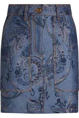Etro Falda corta de mezclilla en jacquard