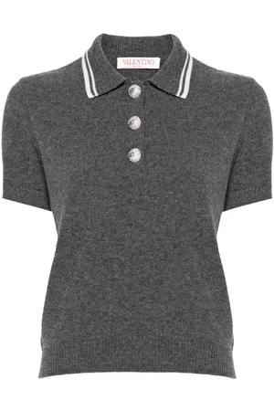 VALENTINO GARAVANI Playera tipo polo con bordes a rayas
