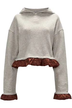 J.W.Anderson Hoodie corta con ribete satinado