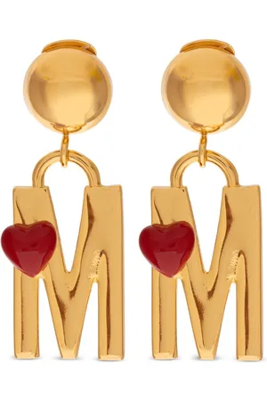 Moschino Aretes de clip en forma de M