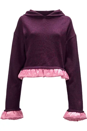 J.W.Anderson Hoodie corta con ribete satinado