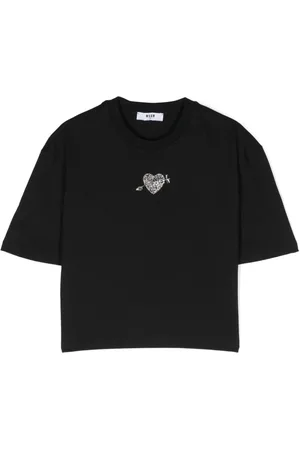 Msgm Playera con detalles de cristal