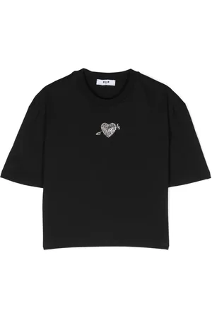 Msgm Playera con detalles de cristal