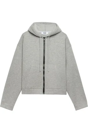 Msgm Hoodie con cierre y cierre en contraste