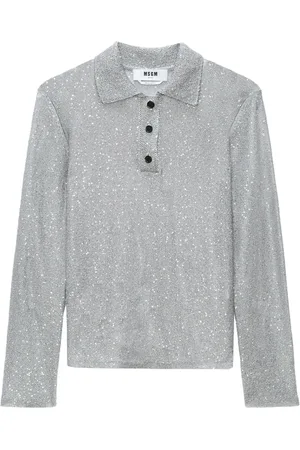 Msgm Playera tipo polo tejida con detalles