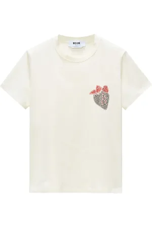 Msgm Playera con detalles de cristales