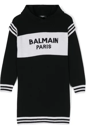 Balmain Vestido tejido con logo en intarsia