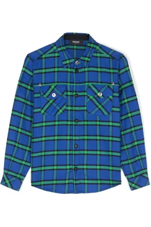 VERSACE Camisa con motivo de cuadros tartán