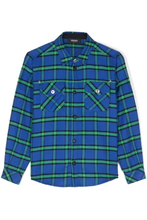VERSACE Camisa con motivo de cuadros tartán