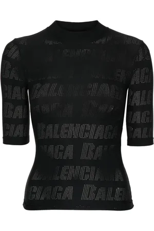 Balenciaga Playera con logo perforado
