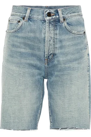 Saint Laurent Shorts de mezclilla con tiro alto