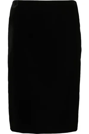 Saint Laurent Falda midi de terciopelo