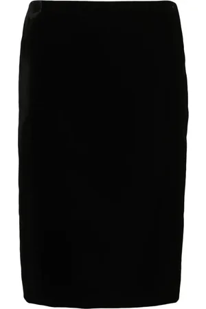 Saint Laurent Falda midi de terciopelo