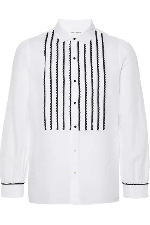 Saint Laurent Camisa con encaje en contraste