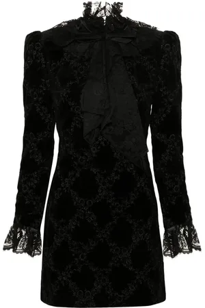 Saint Laurent Vestido corto con encaje
