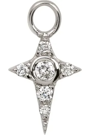 Lark & Berry Aretes Celestial en oro blanco de 9kt con diamante