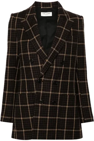 Saint Laurent Blazer con motivo de cuadros
