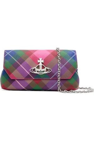 Vivienne Westwood Cartera pequeña con motivo de cuadros tartán