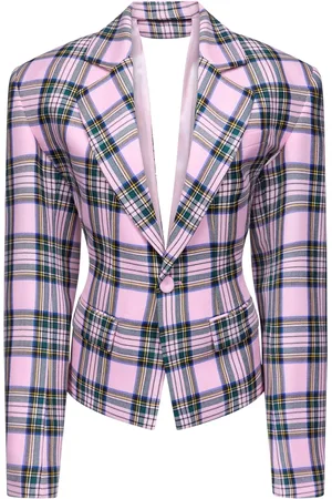 AREA Blazer con motivo de cuadros y aberturas