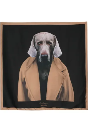 Max Mara Mascada de seda con perro estampado