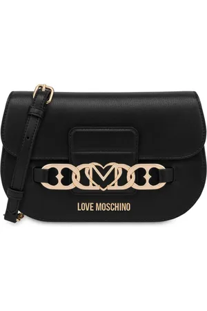 Moschino Bolsa crossbody con cadena y motivo de corazón
