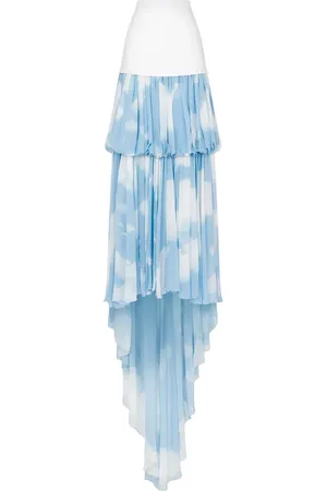 Moschino Falda de seda con capas escalonadas