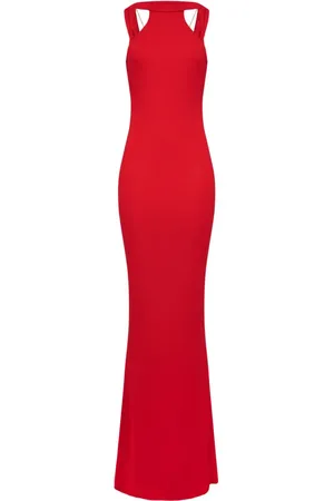Elisabetta Franchi Vestido largo con detalle de collar