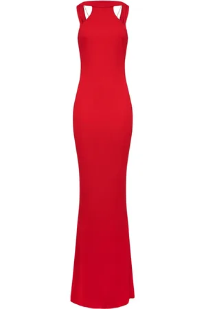 Elisabetta Franchi Vestido largo con detalle de collar