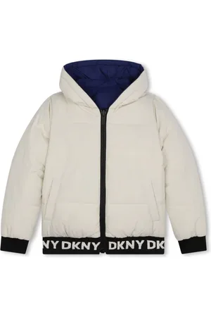 DKNY Chamarra capitonada reversible con logo estampado