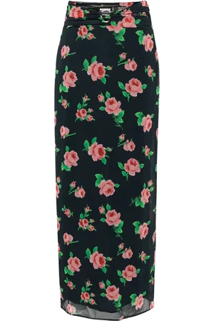 ROTATE Falda de gasa con estampado de rosa