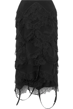 Moschino Falda midi de seda con efecto envejecido