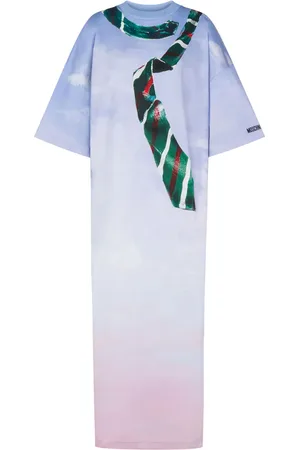 Moschino Vestido largo con logo estampado