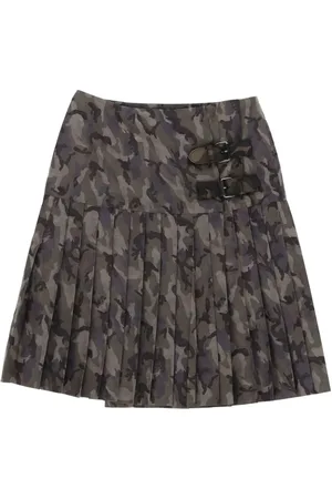 Prada Falda con estampado militar y hebilla 2000