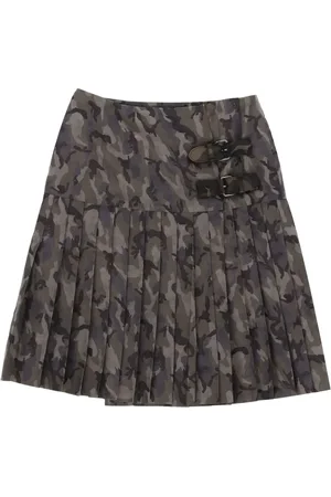 Prada Falda con estampado militar y hebilla 2000