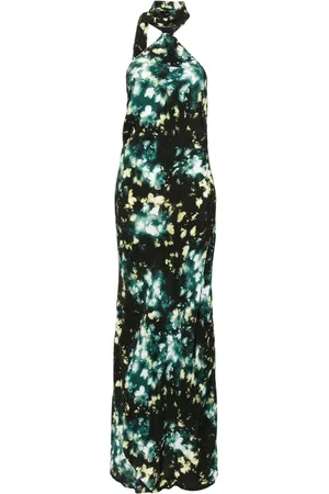 ROTATE Vestido largo con diseño asimétrico y estampado floral