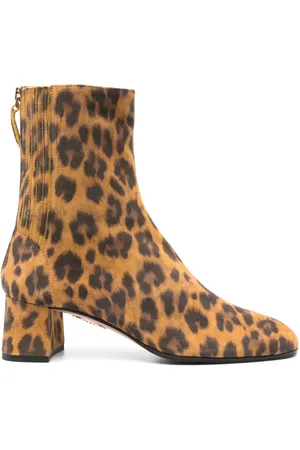 Aquazzura Botas con animal print y tacón de 50mm