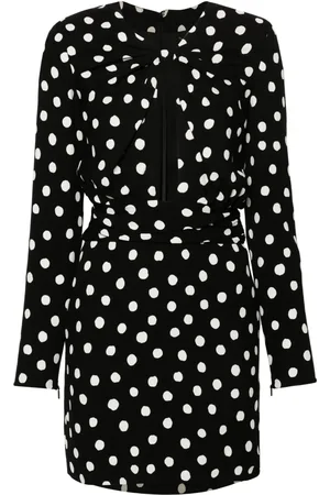 Saint Laurent Vestido corto con motivo de lunares