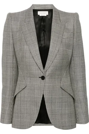 Alexander McQueen Blazer con botones y cuadros estampados