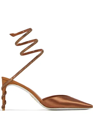 RENE CAOVILLA Zapatillas satinadas con tacón de 80mm
