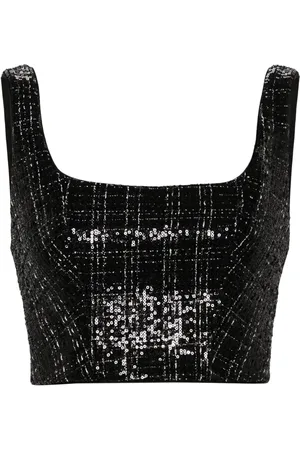 GENNY Top de tweed con lentejuelas
