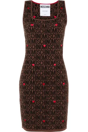 Moschino Vestido tejido con logo en intarsia