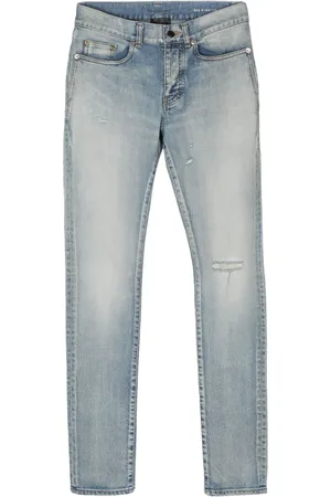 Saint Laurent Skinny jeans con detalles envejecidos