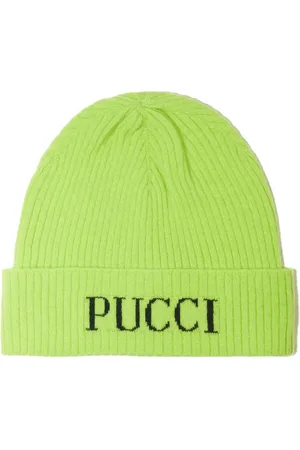 PUCCI Junior Gorro tejido con logo de intarsia