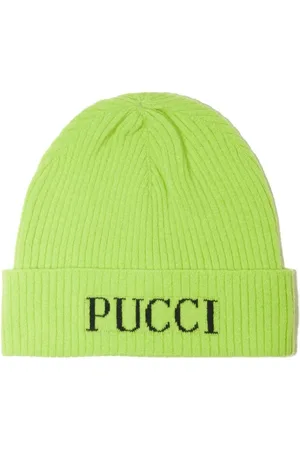 PUCCI Junior Gorro tejido con logo de intarsia