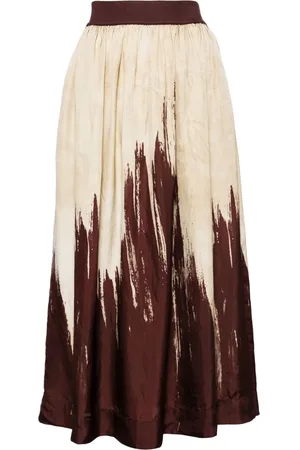 UMA WANG Falda midi con estampado tie-dye