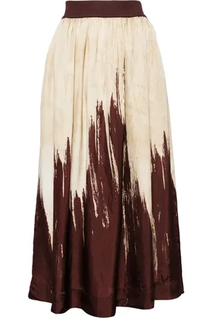 UMA WANG Falda midi con estampado tie-dye