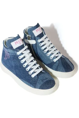 PUCCI Junior Tenis de mezclilla con estampado Marmo